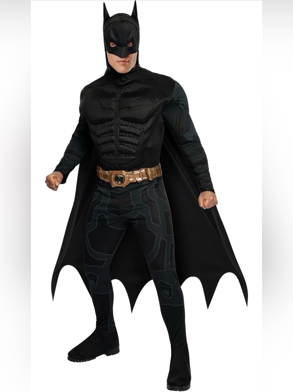 DC Batman The Dark Knight Rises Costume Men Size XL, No Mask and Cape in package